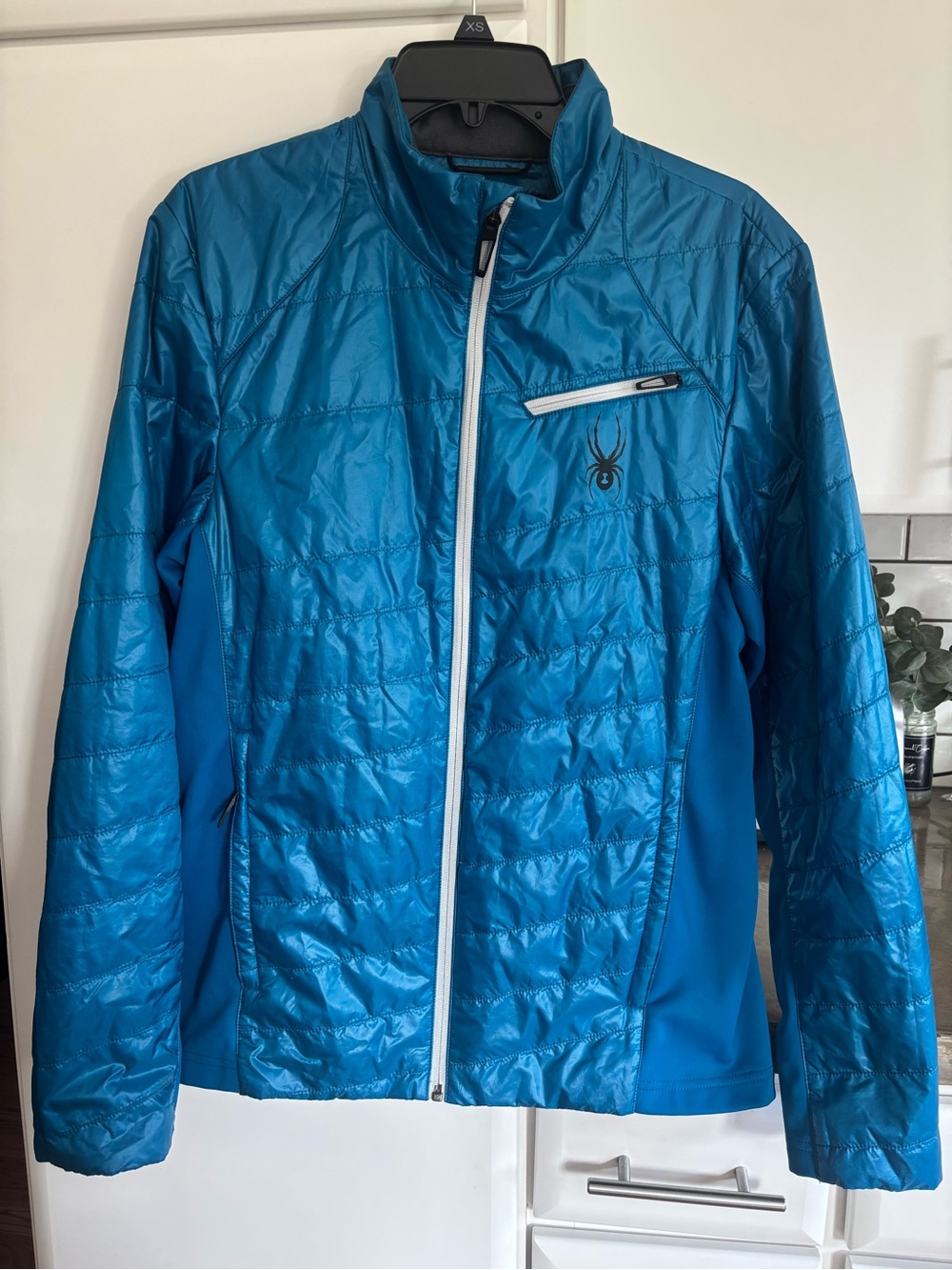 Spyder Mens Teal Blue Quilted Hybrid Jacket